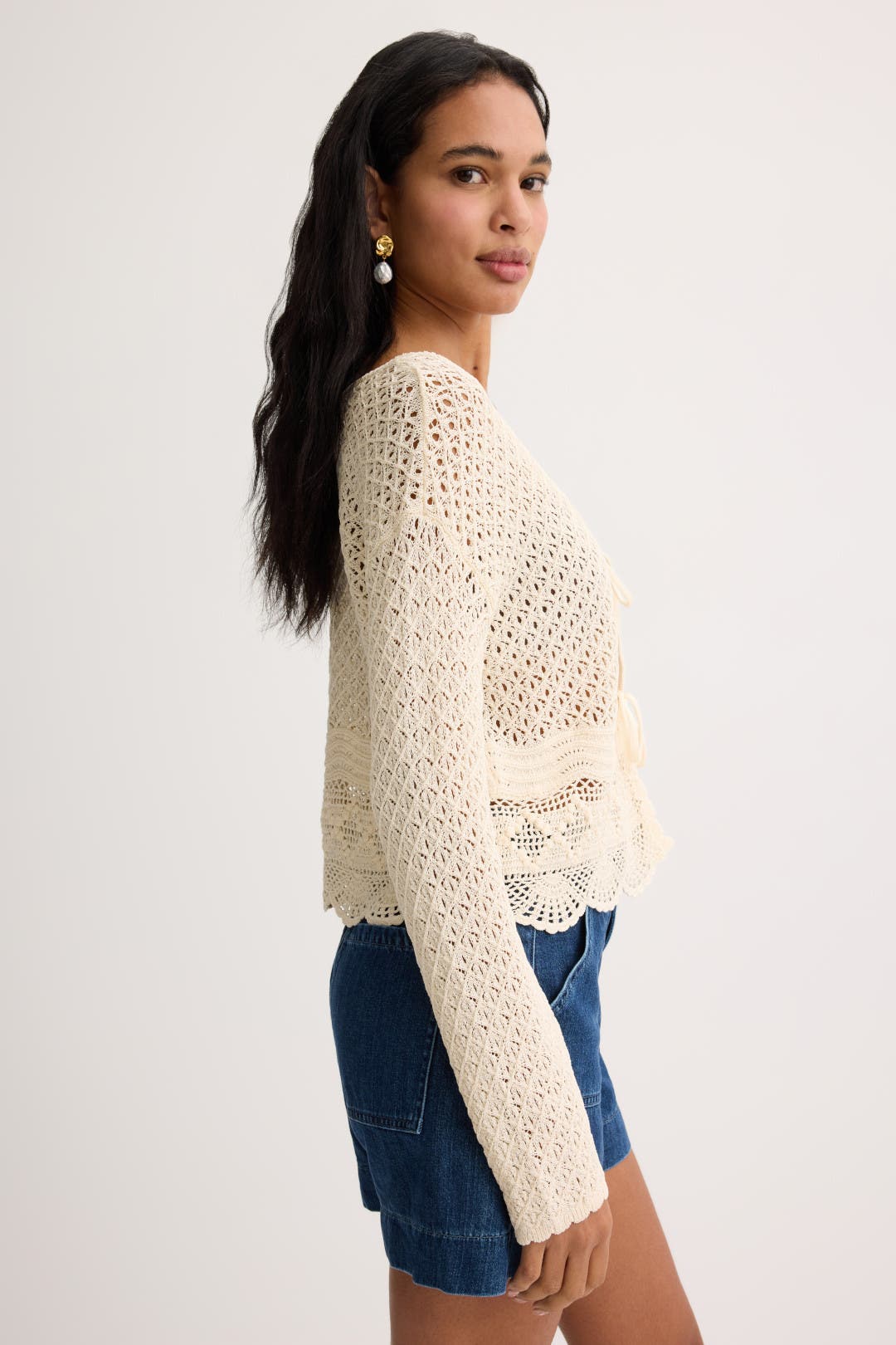 Tie Front Crochet Sweater by Jason Wu x RTR | Rent the Runway