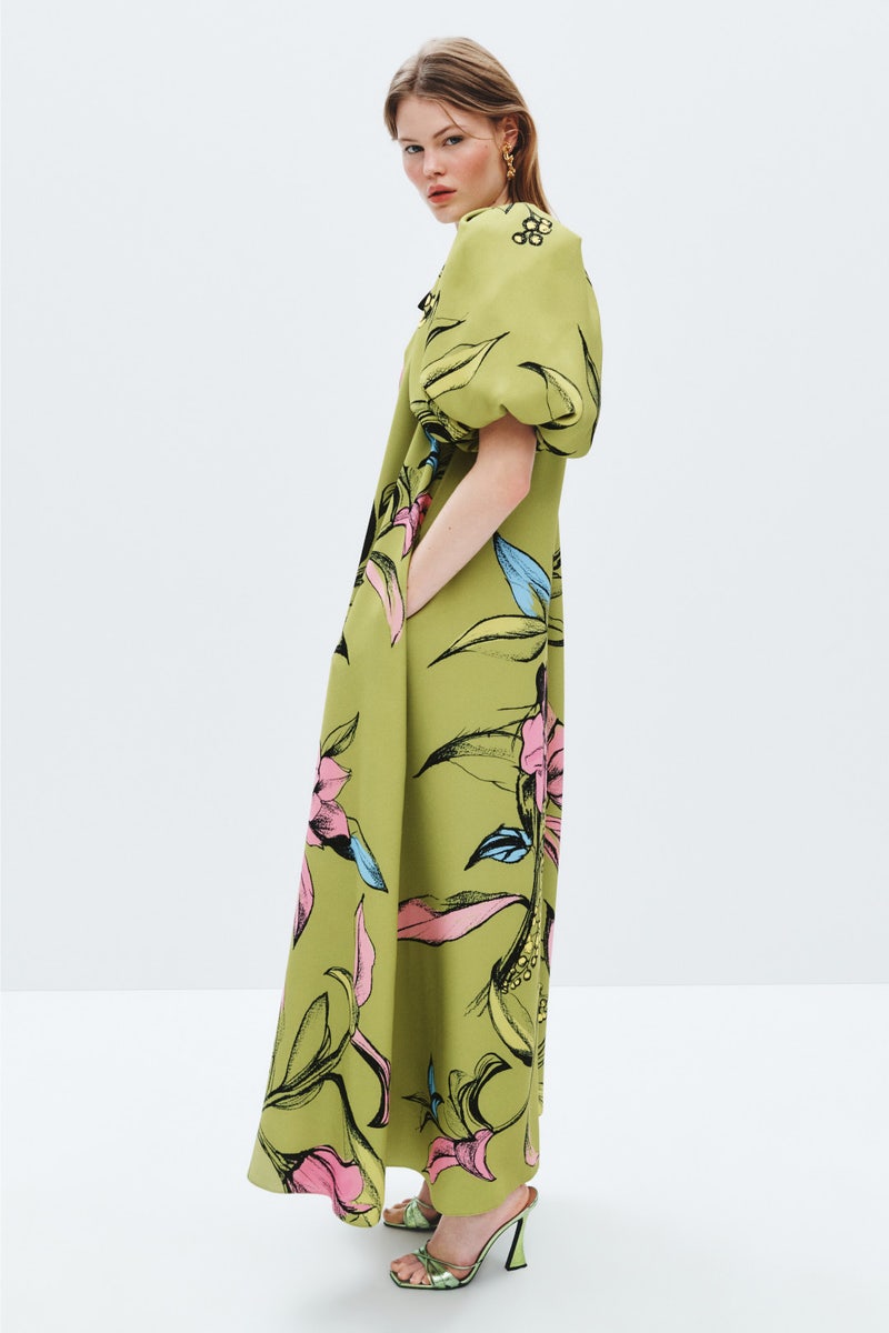 One Sleeve Maxi Dress With Bow Strap by STINE GOYA - Photo 1