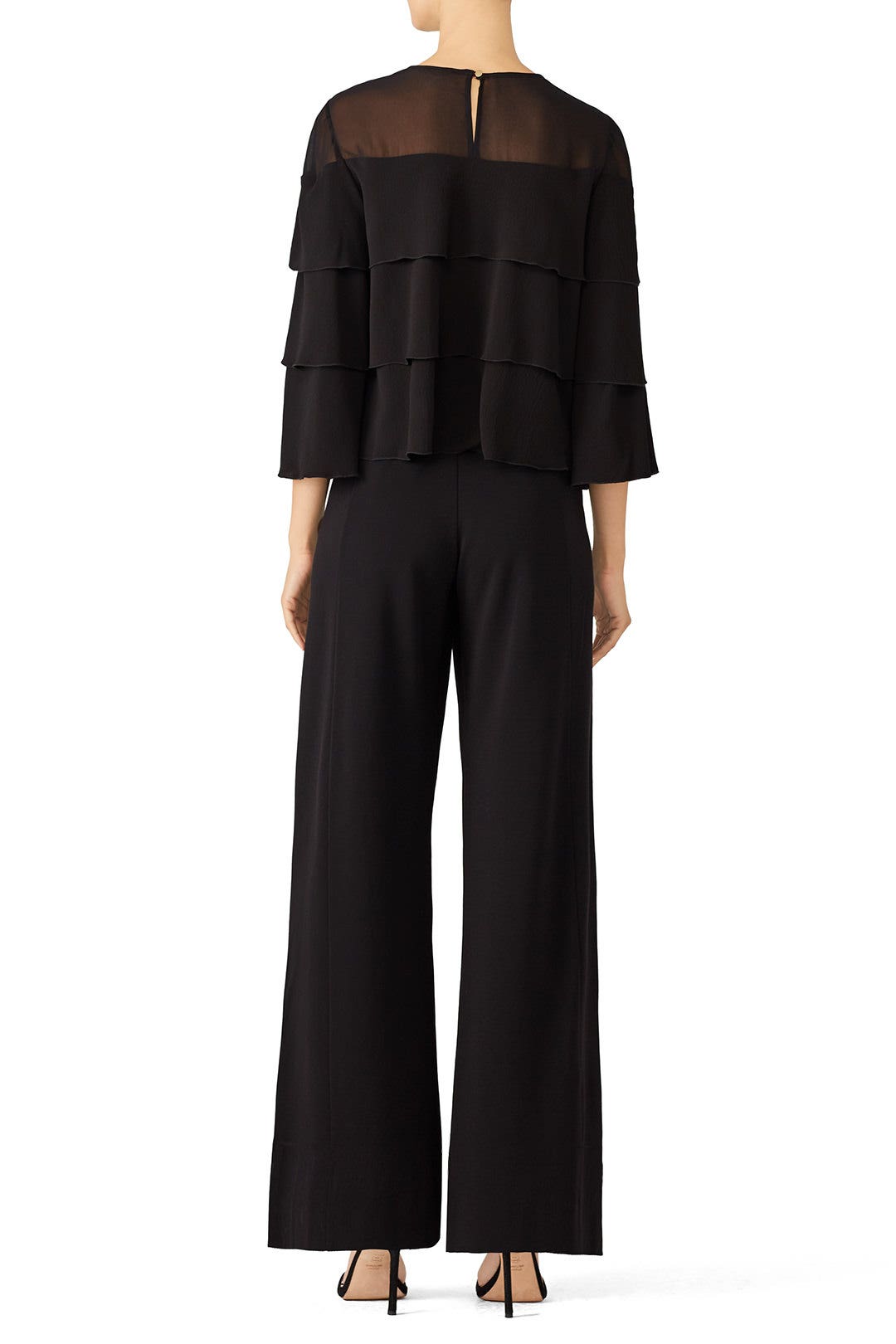 Black Ruffle Tier Top by ella moss 1