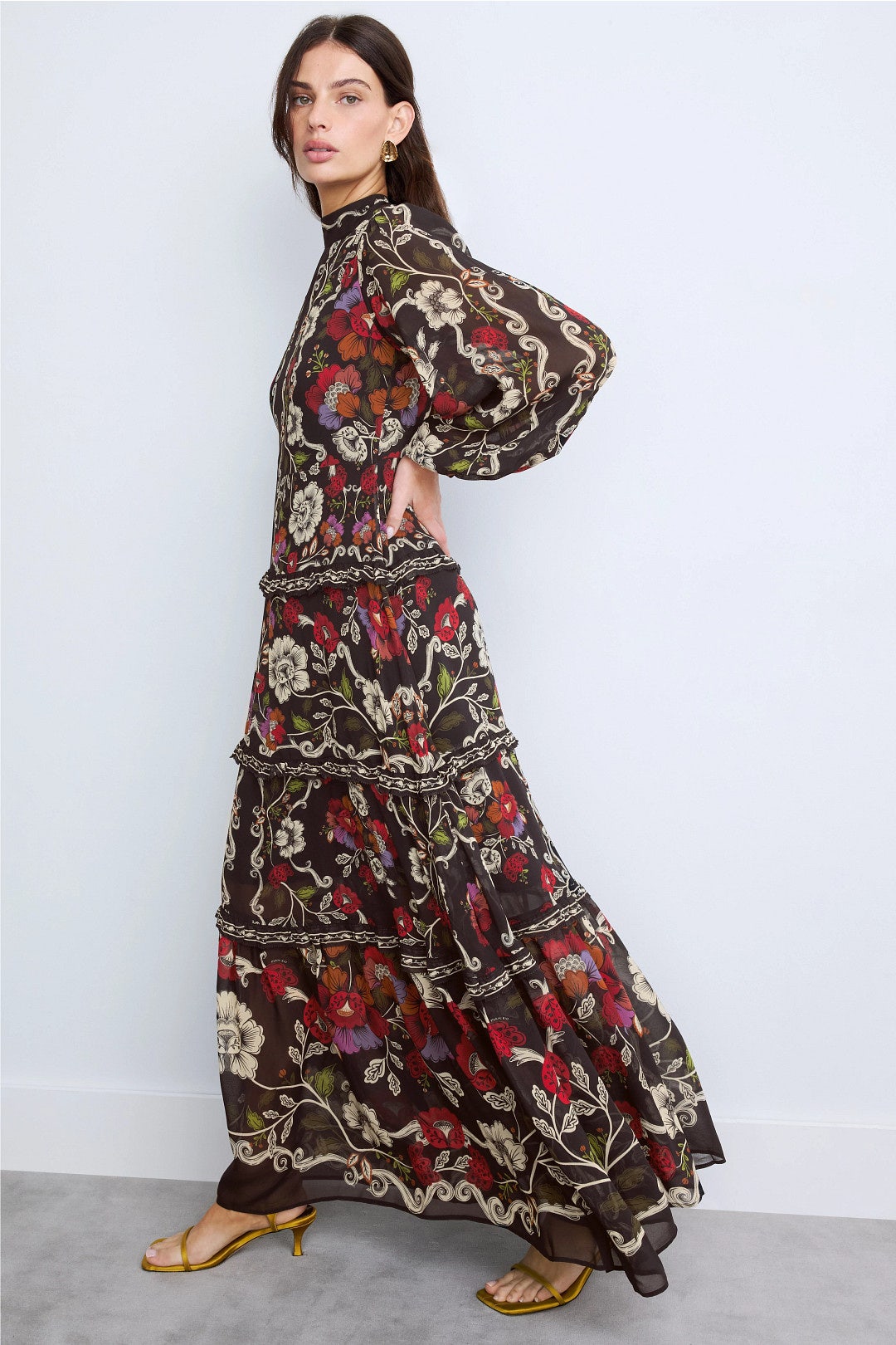 Rococo Flowers Tiered Maxi Dress by FARM Rio 1