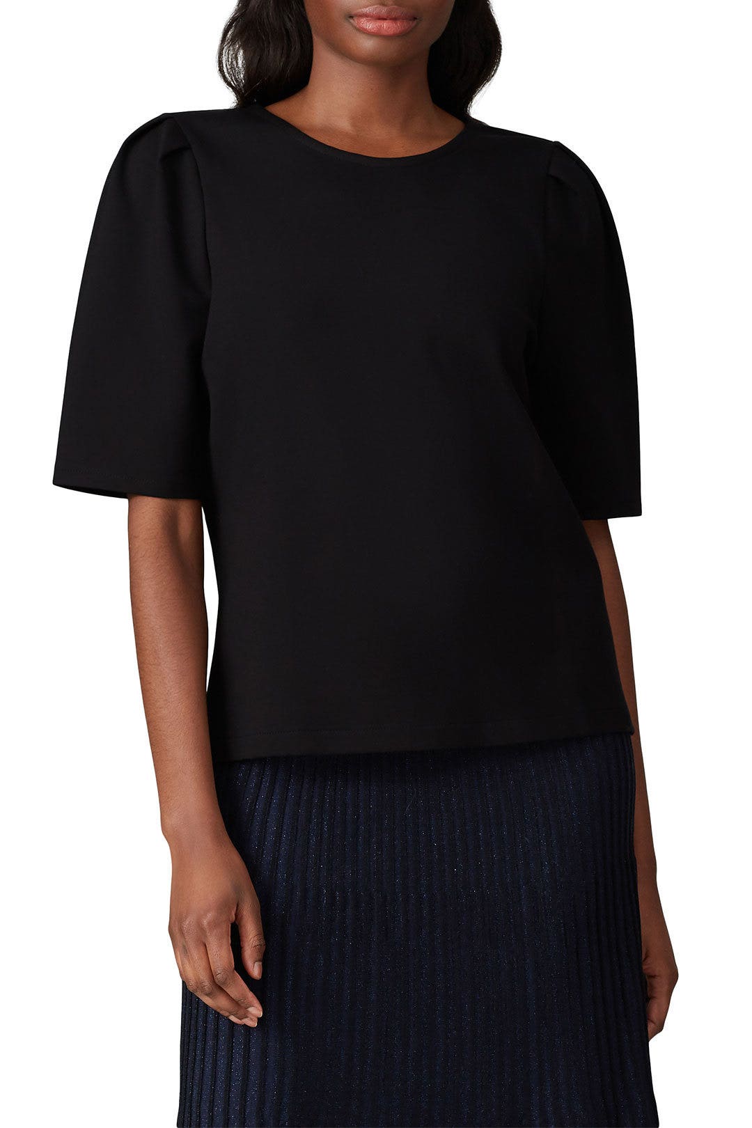 Black Ponte Puff Sleeve Top by J.Crew 1