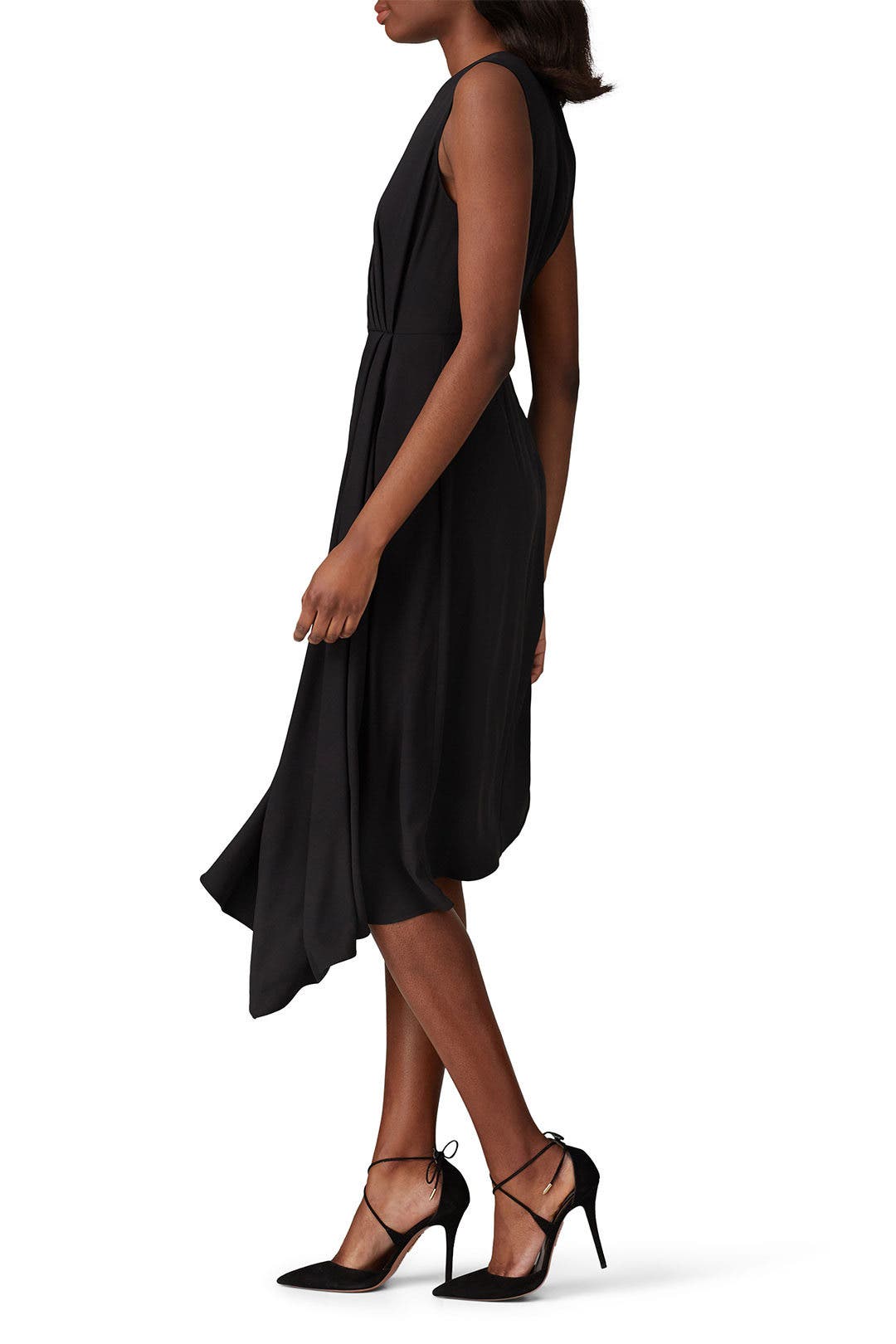 Black Side Drape Dress by Adam Lippes x RTR | Rent the Runway