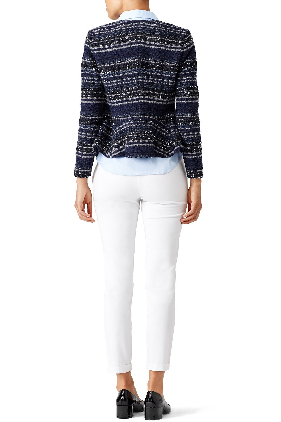 Navy Lurex Tweed Jacket by Rebecca Taylor NYC 2