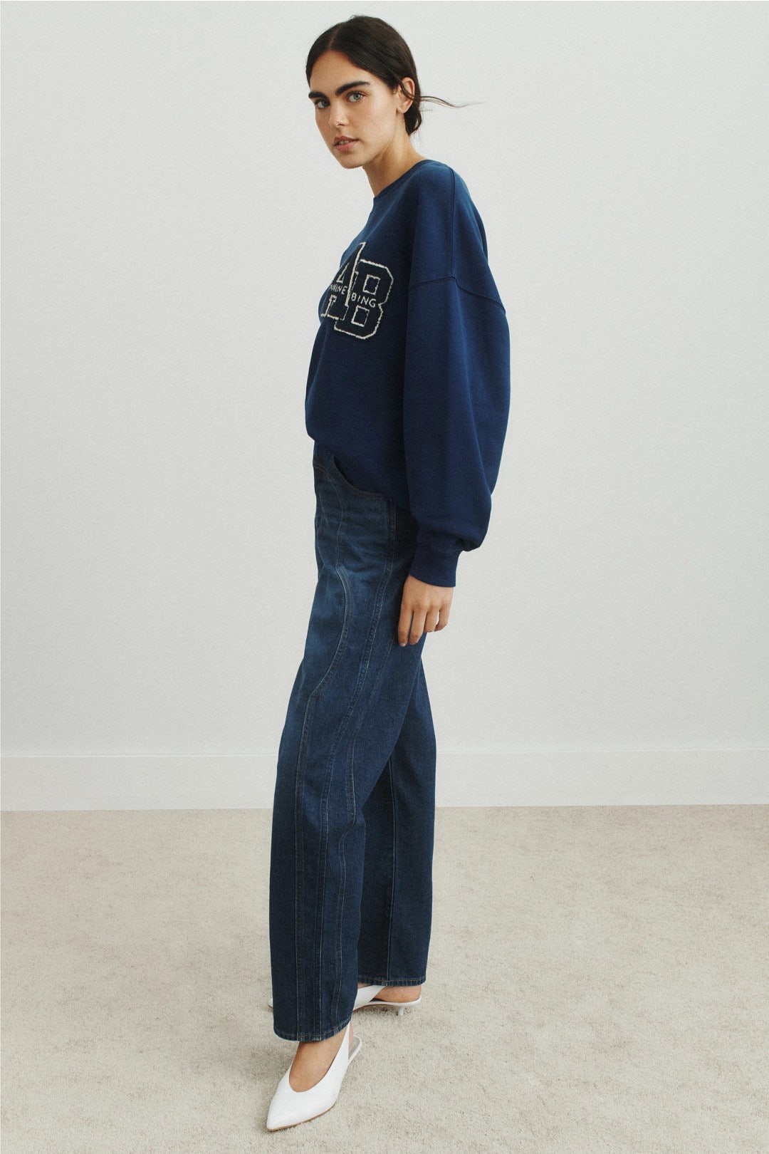 Miles Oversized Letterman Sweatshirt by Anine Bing 1