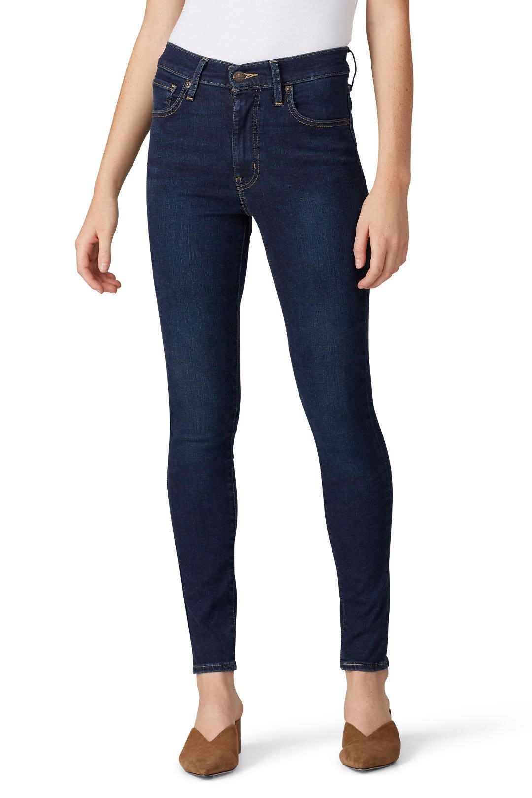Dark Blue High Rise Super Skinny Jeans by Levi's 2