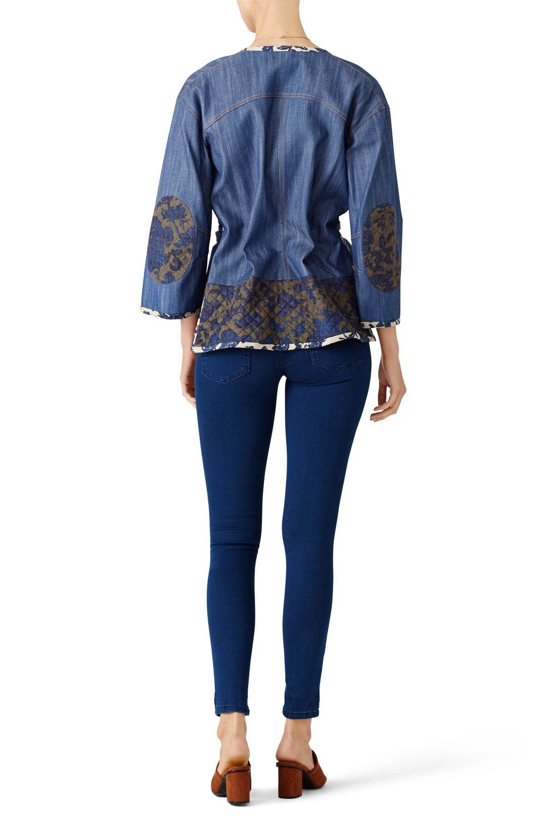 Floral Trim Denim Jacket by Derek Lam 10 Crosby 2
