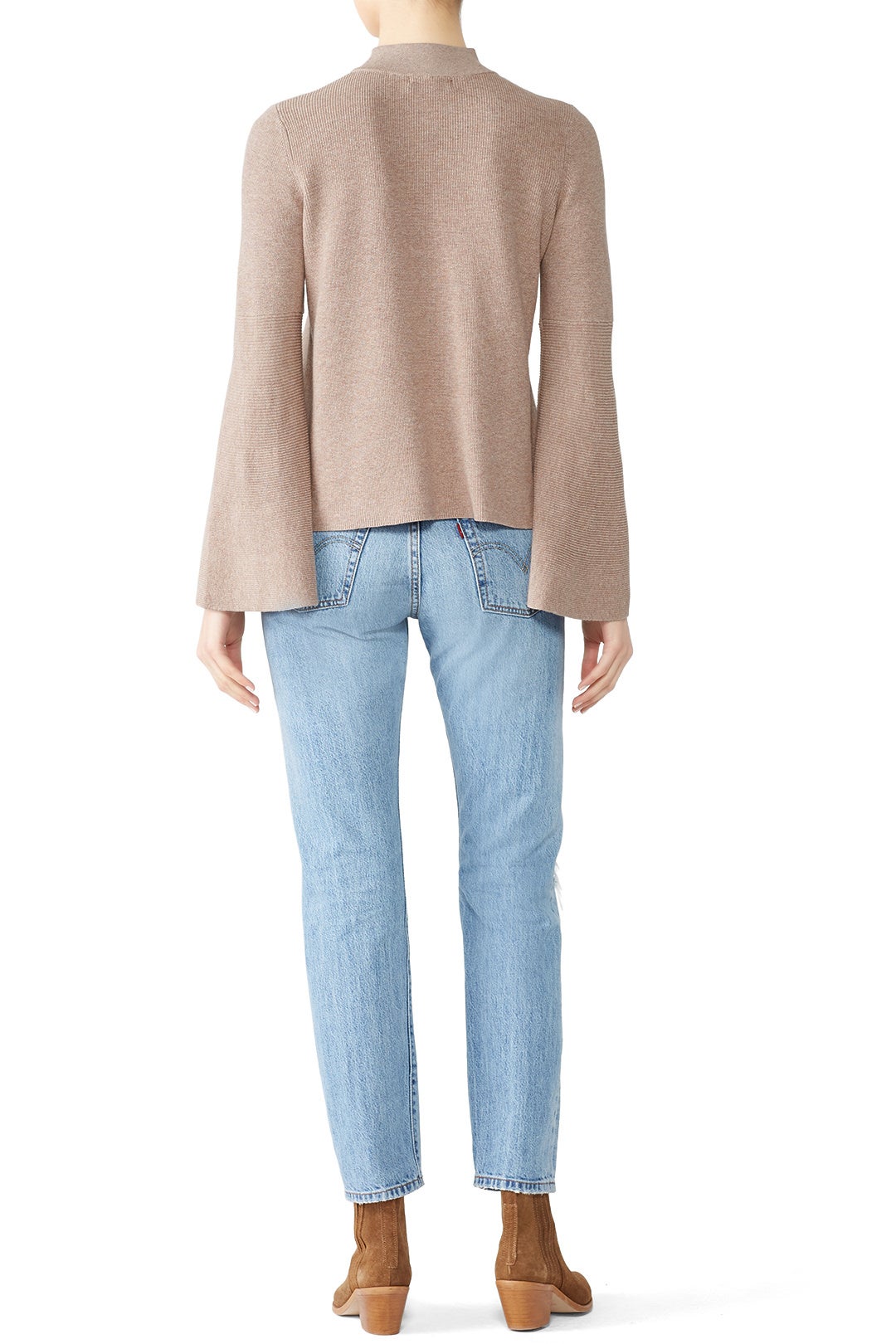 Cotton Shaker Mock Neck Top by 525 America 1