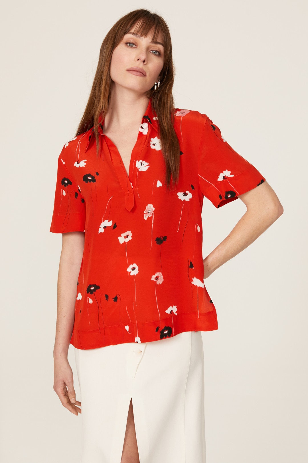 Red Collared Shirt by Jason Wu 1