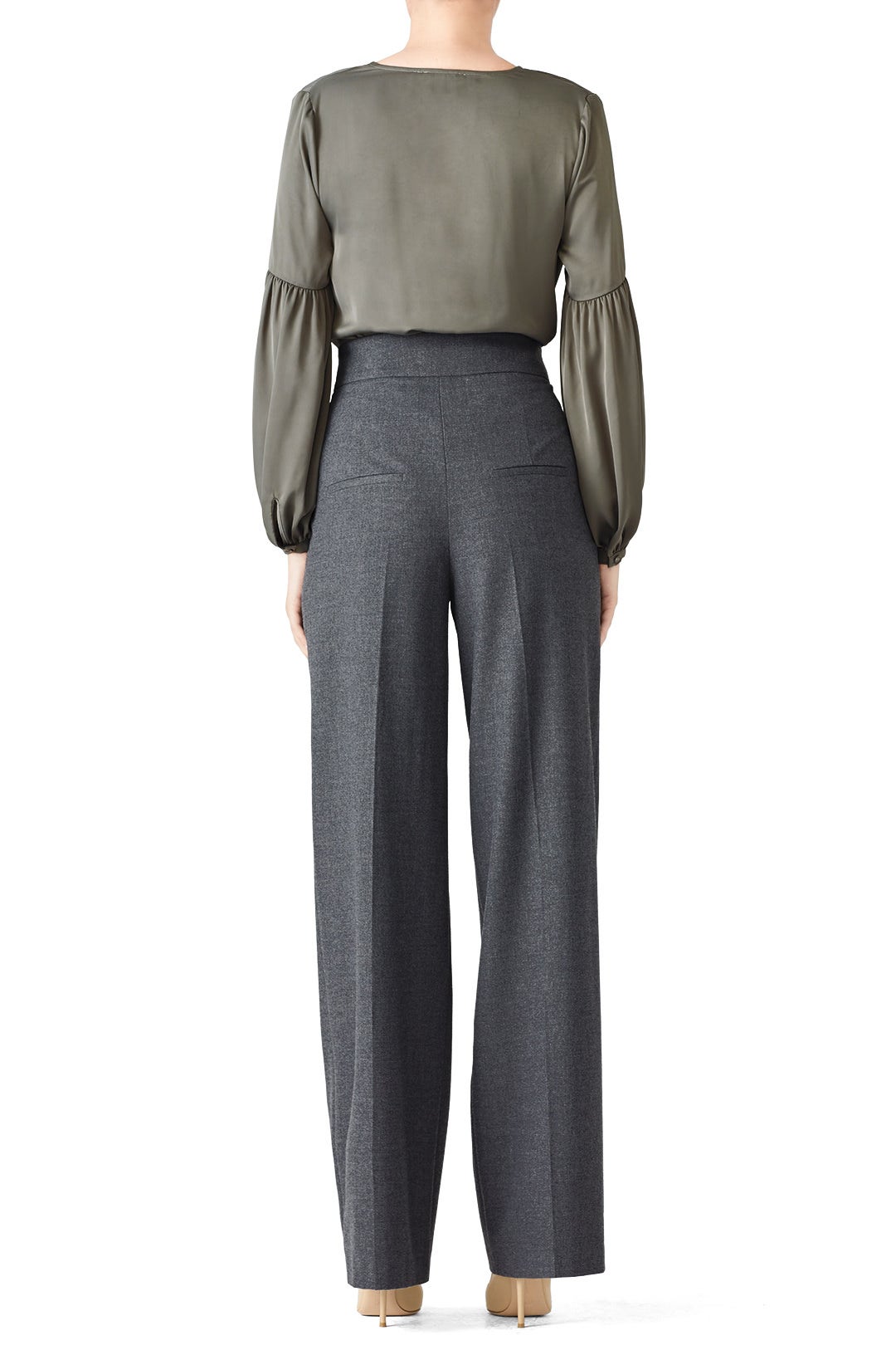 Green V-neck Blouse by L'Academie 2