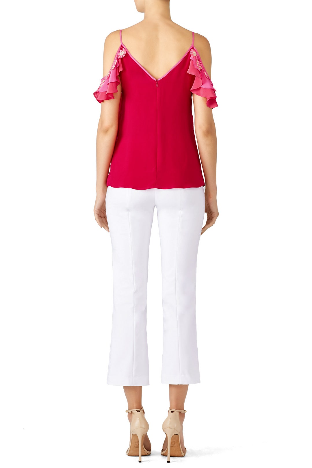 Mixed Pink Cold Shoulder Top by Peter Pilotto 1