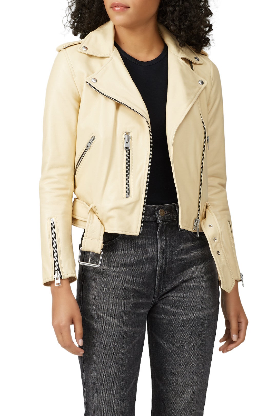 Pale Yellow Balfern Leather Jacket by AllSaints 1