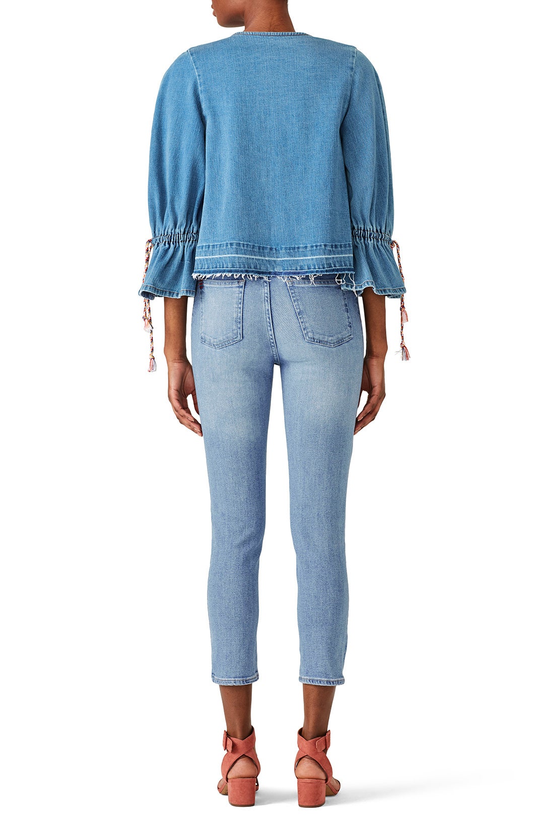 Denim Tie Sleeve Top by See by Chloé 1