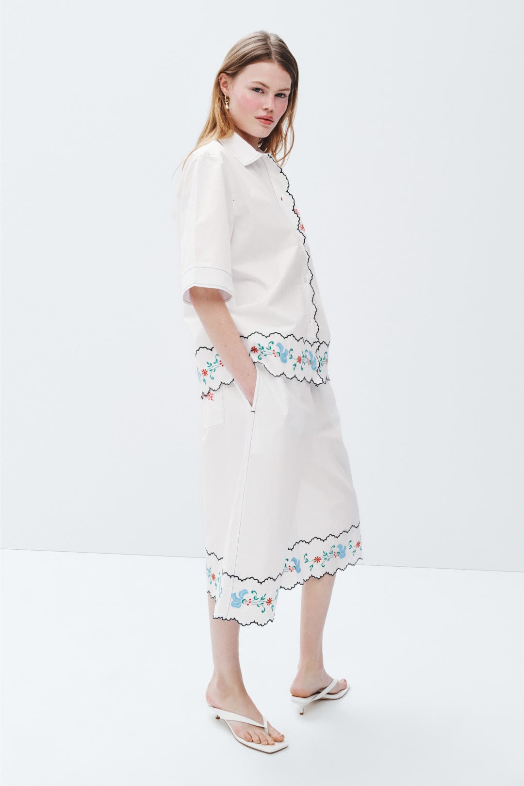 Coloured Embroidered Oversized Shirt by Stella Nova | Rent the Runway