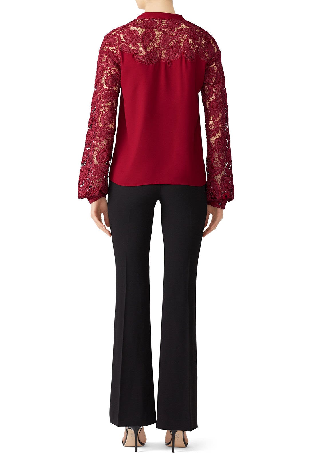 Ruby Lace Button Down by Badgley Mischka 2