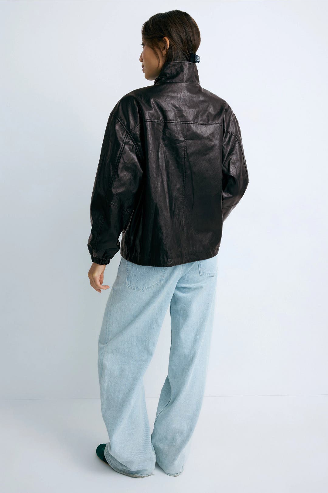 Oversized Vegan Leather Wind Breaker by DUNST | Rent the Runway