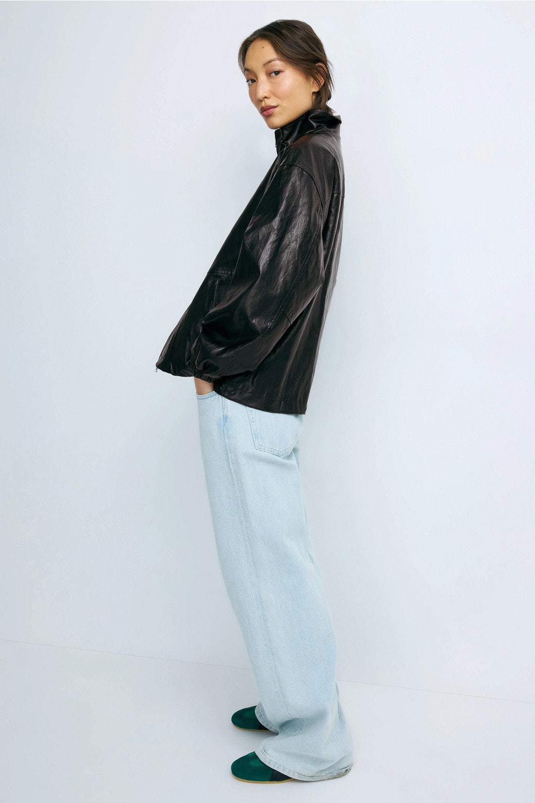 Vegan Leather Windbreaker Jacket by DUNST 1