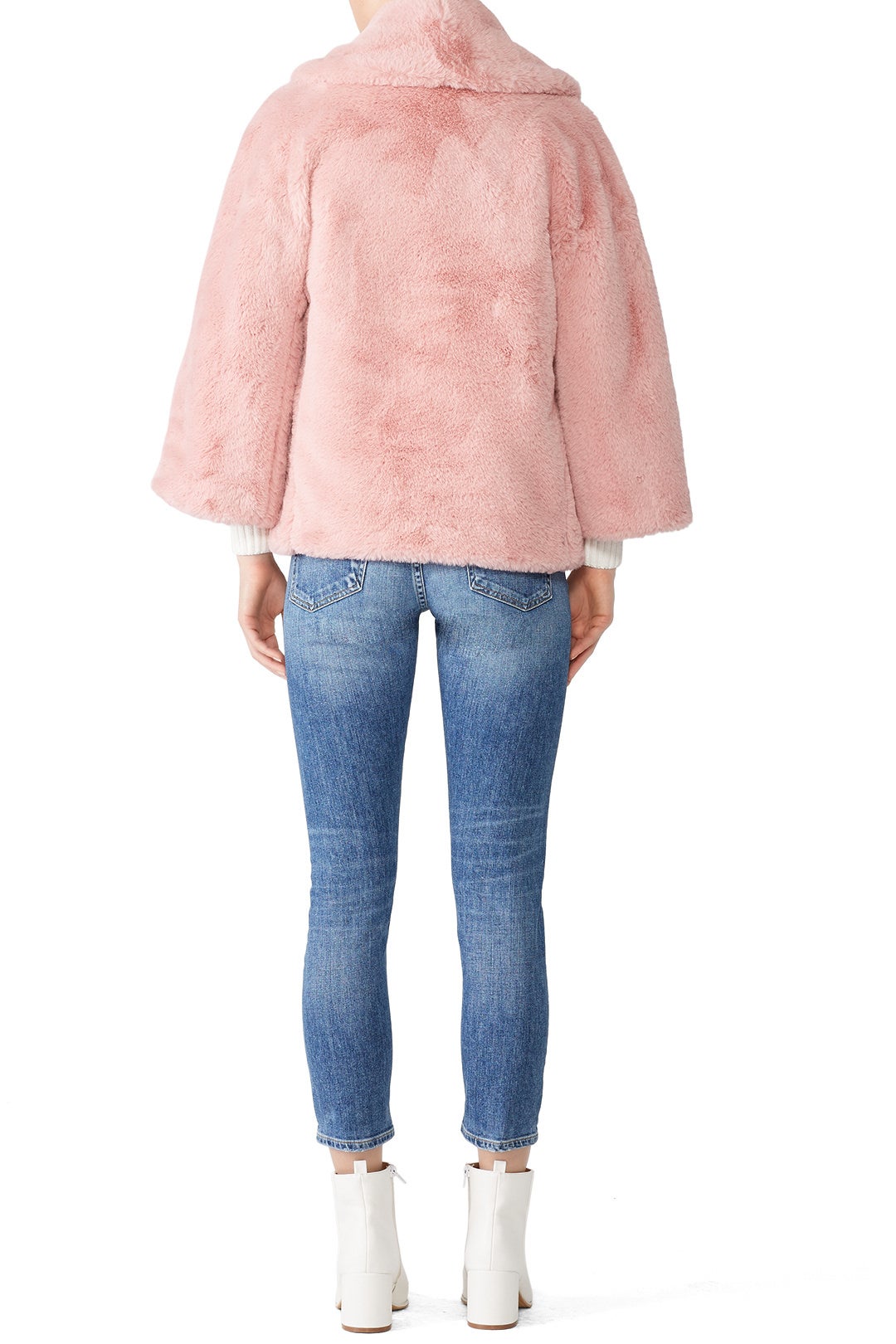 Millenial Pink Faux Fur Coat by Josie Natori 1