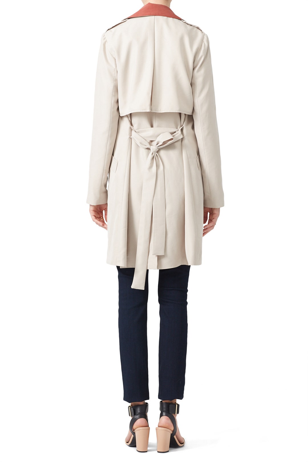 Terracotta Collar Trench Coat by Slate & Willow 2