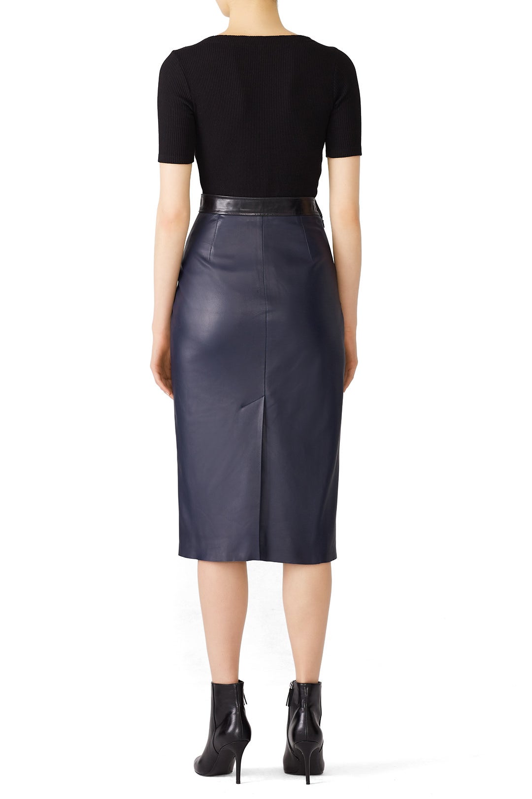 Violette Leather Pencil Skirt by VEDA 1