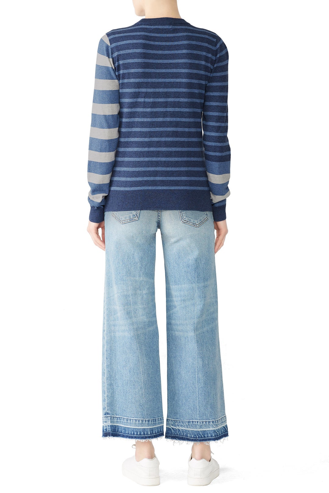 Blue Striped Crew Neck Pullover by Derek Lam 10 Crosby 2