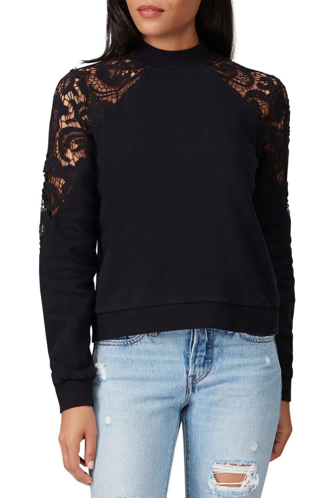 Lace Cutout Sweatshirt by KINLY 1