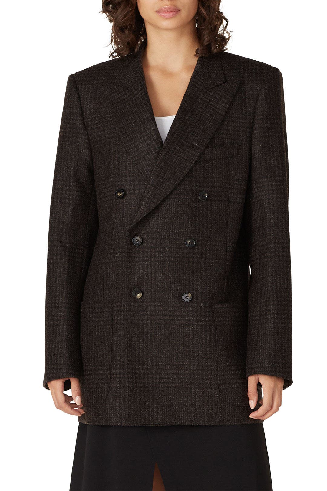 Brown Check Print Blazer by Maison Margiela 1