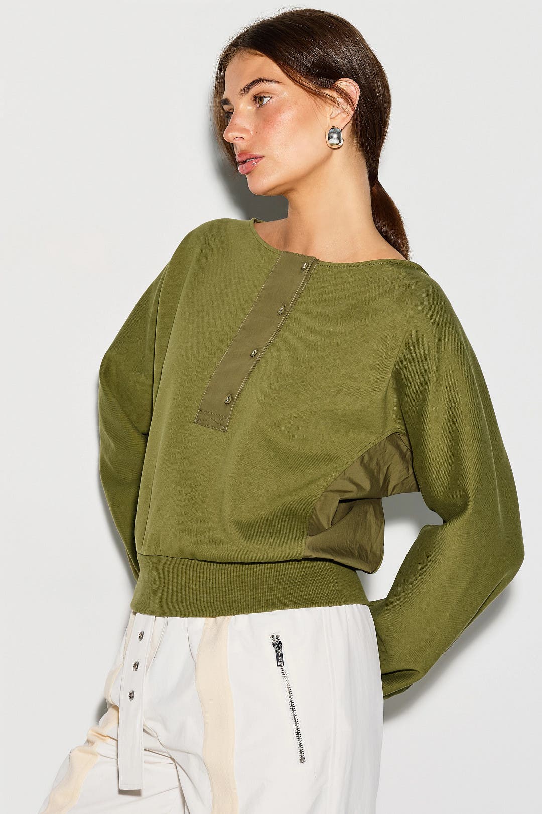 French Terry Combo Henley by 3.1 Phillip Lim | Rent the Runway