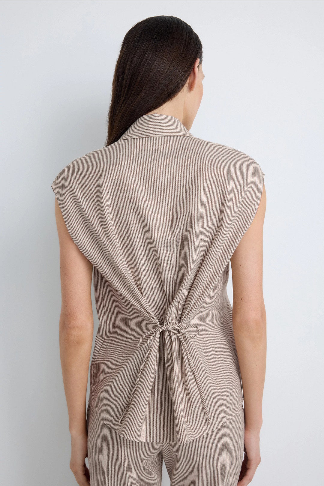 Ticking Stripe Cap Sleeve Blouse by VINCE. 2