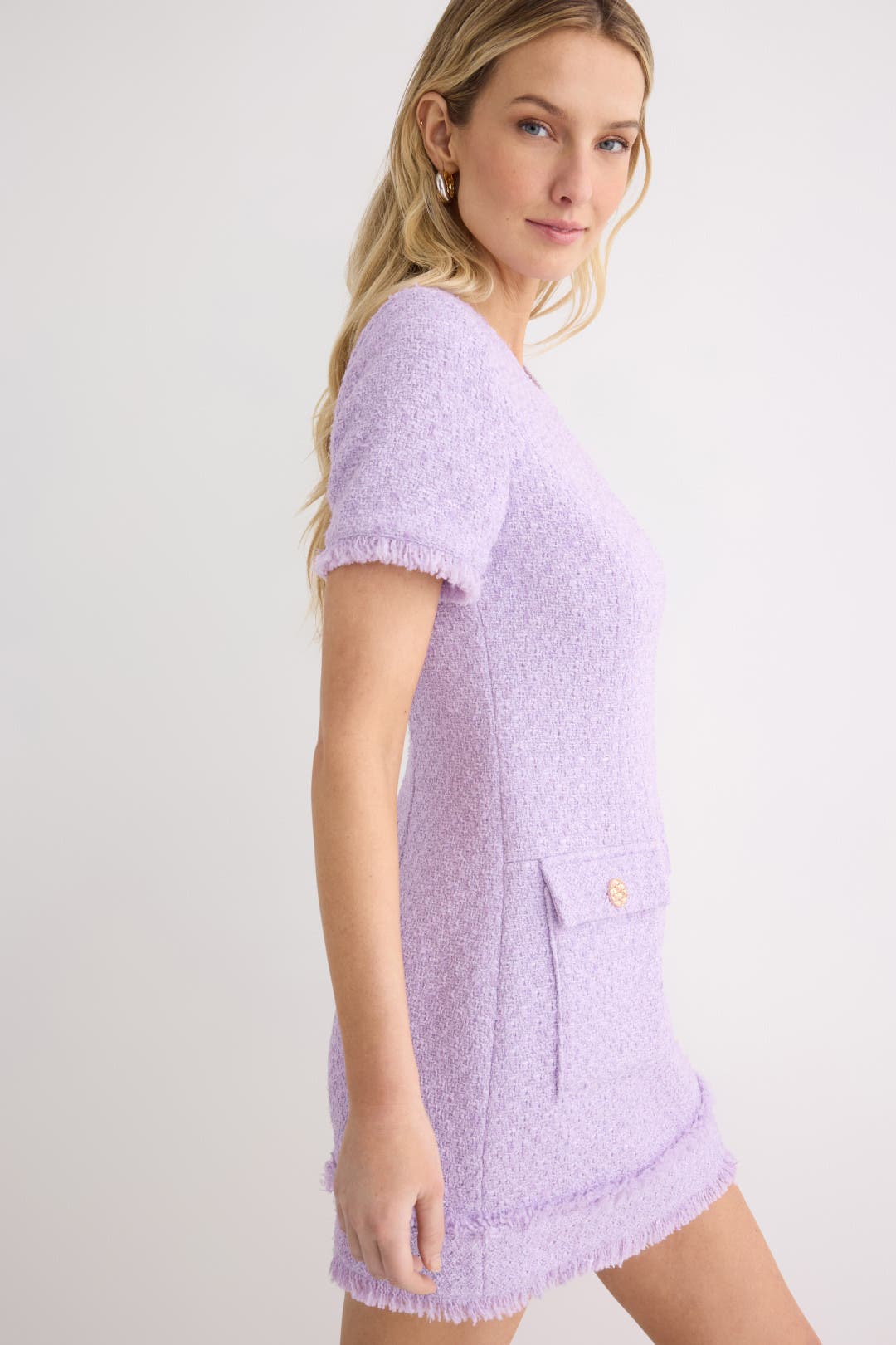 Tweed Short Sleeve Mini Dress by Endless Rose | Rent the Runway