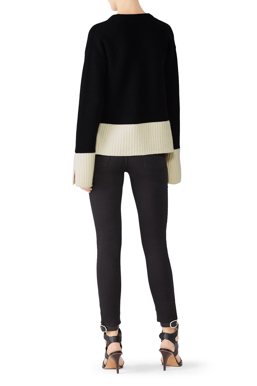Contrast Rib V-Neck Sweater by Derek Lam 10 Crosby 1