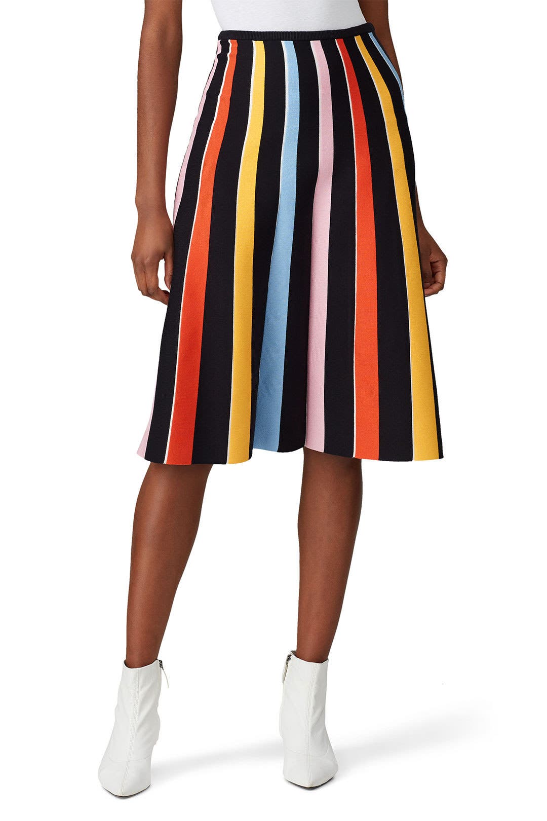 .at 高野洸 Stripe Jacquard Knit Long Skirt at 高野洸 Stripe Jacquard Knit Long Skirt Graphic Black and