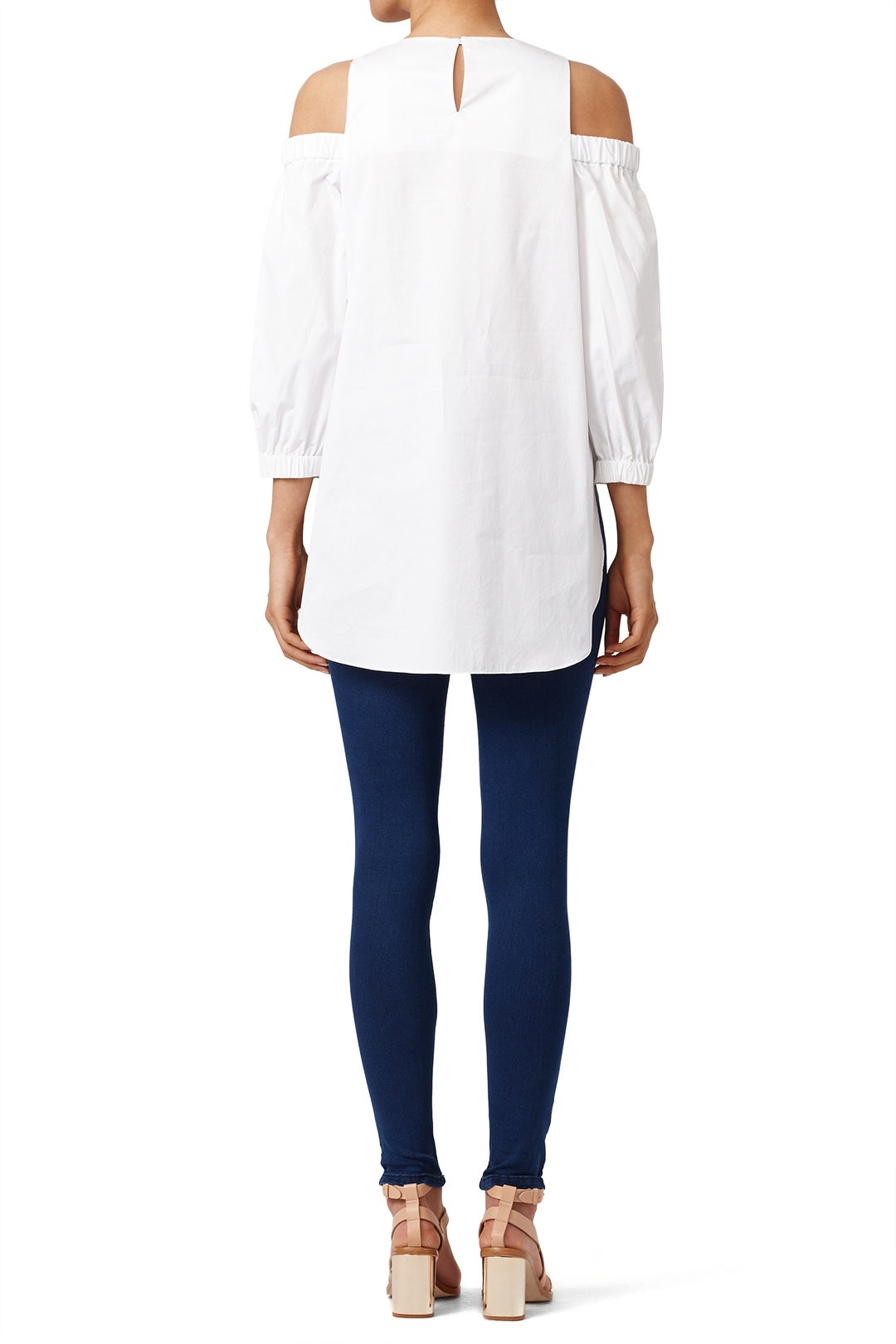 White Poplin Cut Out Top by Tibi 1