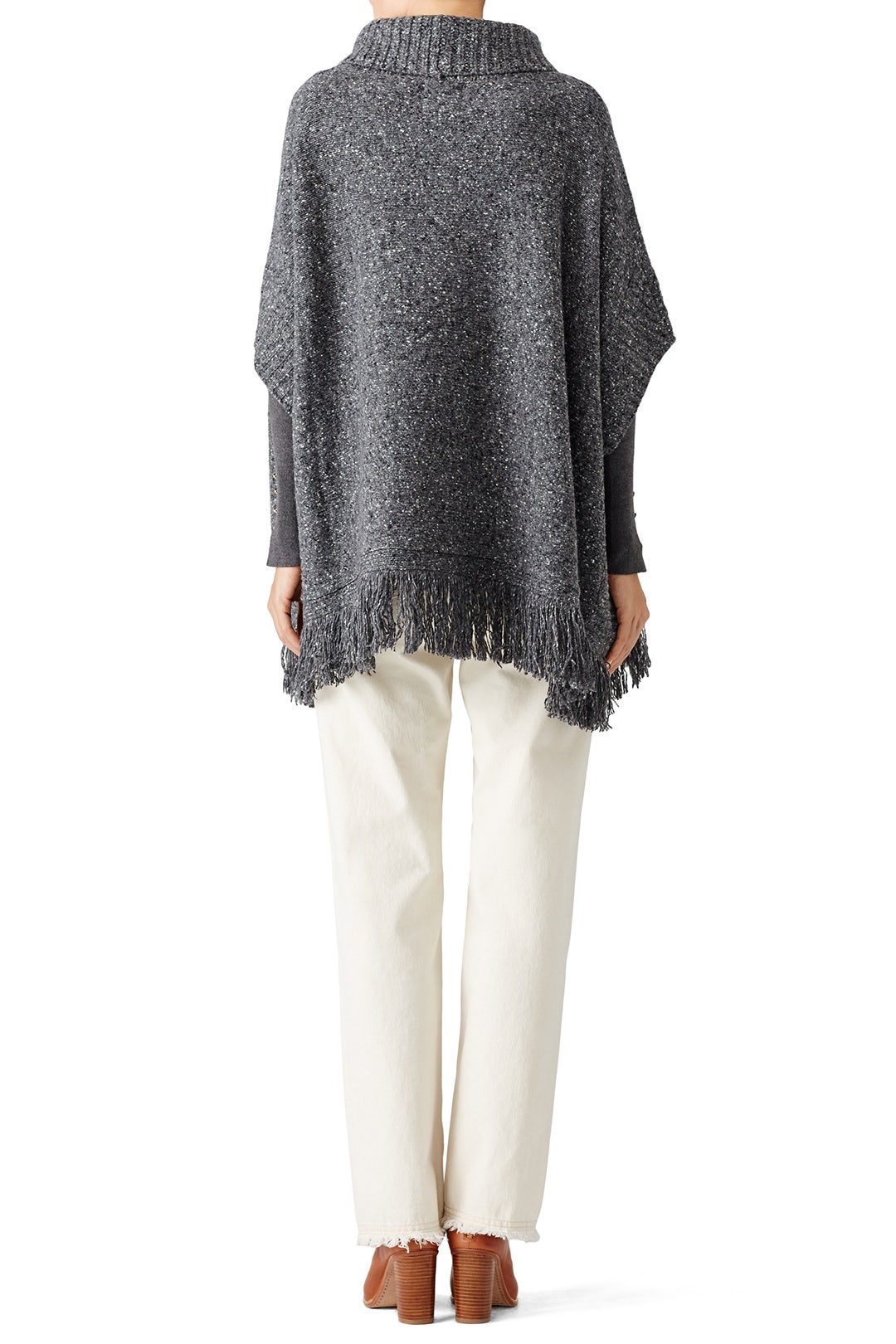 Grey Hatice Poncho Sweater by Joie 2