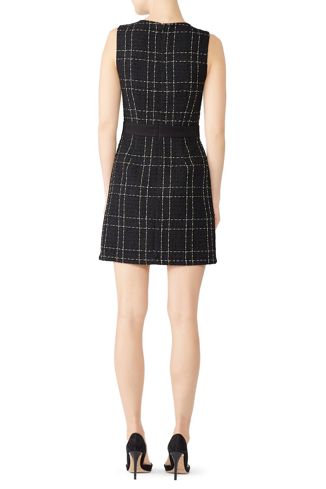 L’aubeblanc Tweed Wrap Dress Black Black Metallic Tweed Drop Torso Dress – Kevan Hall