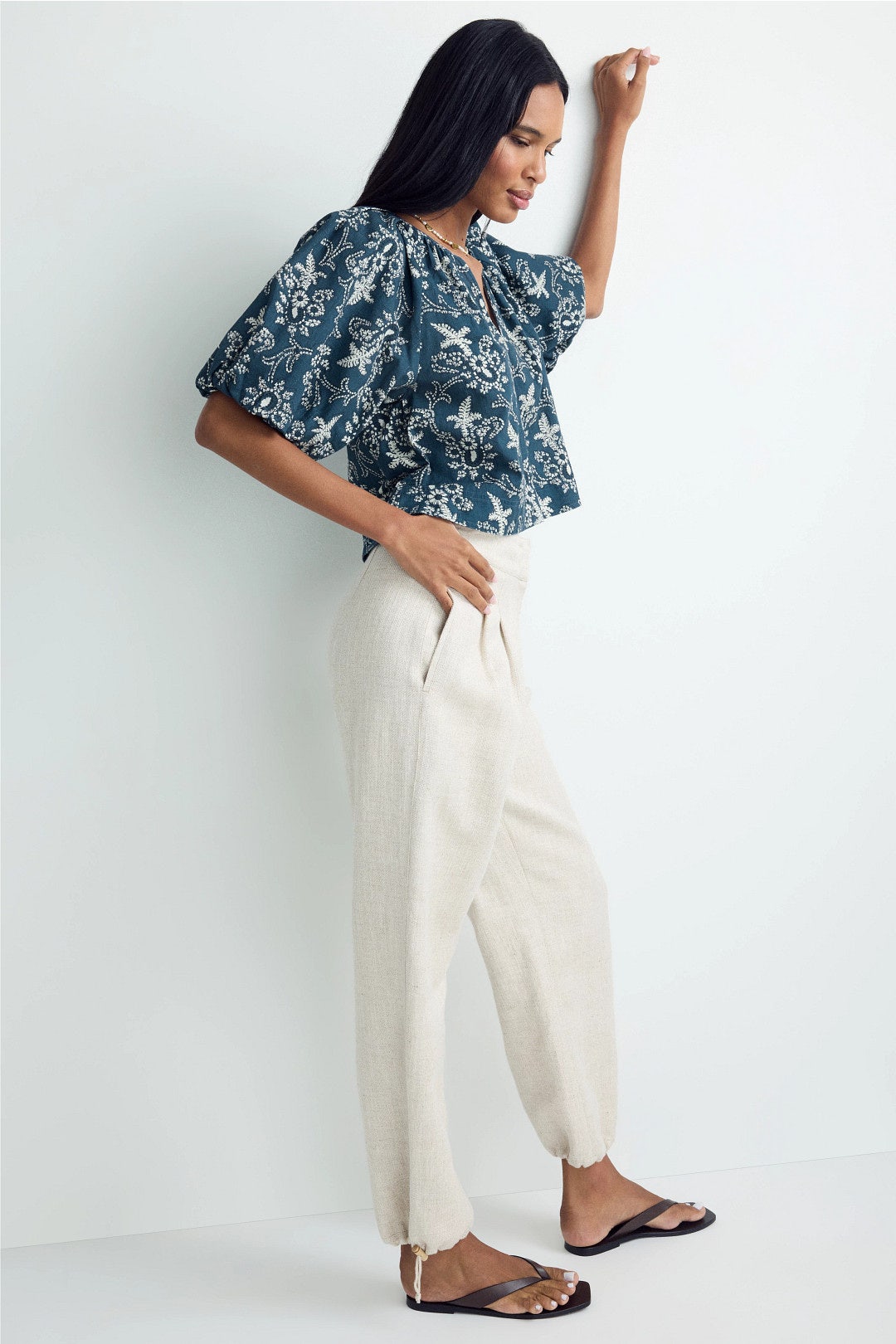 Blythe Floral Short Sleeve Top by The Great. 1