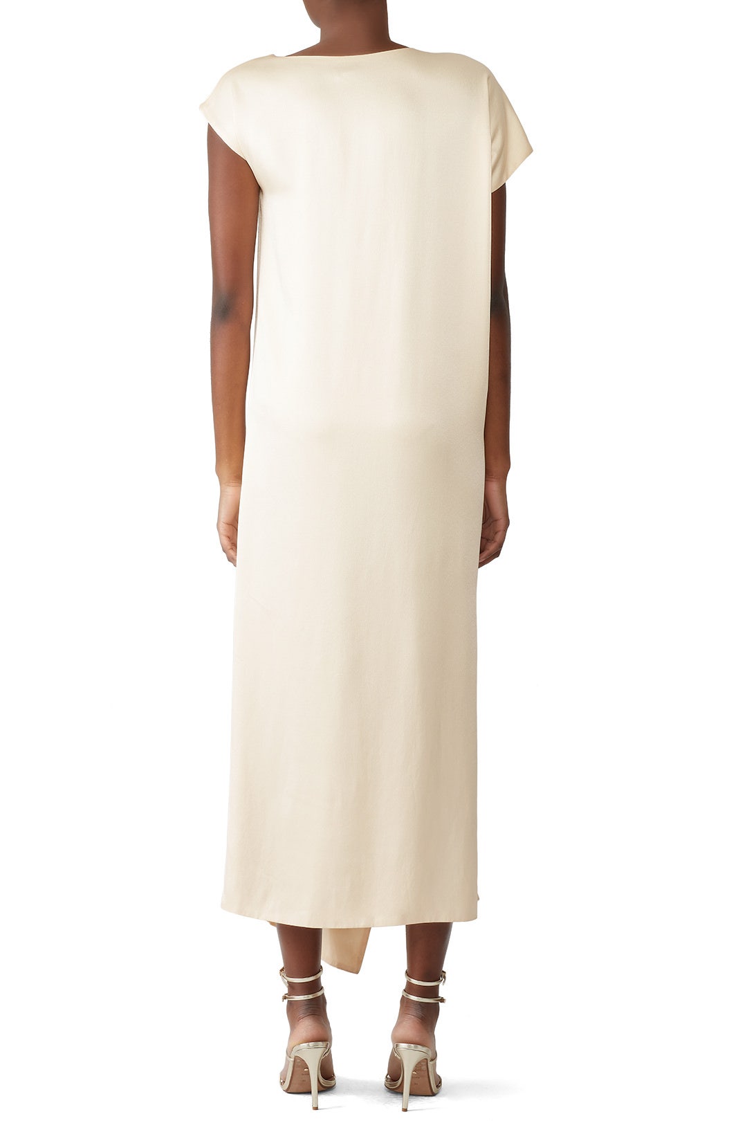 Cream Lurex Caftan Dress by Rosetta Getty 1