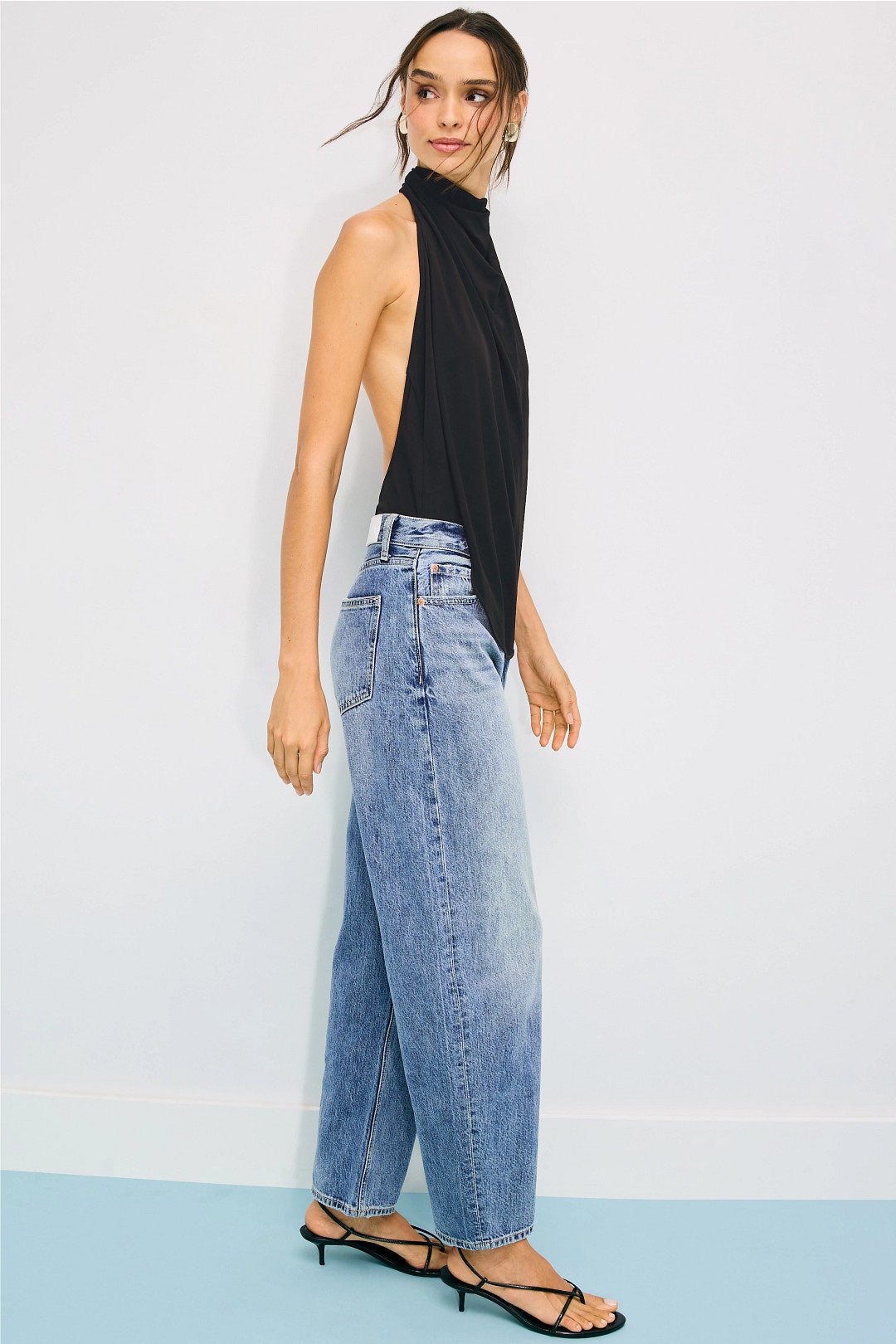 Halter Cowl Neck Bodysuit by Ronny Kobo x RTR 1