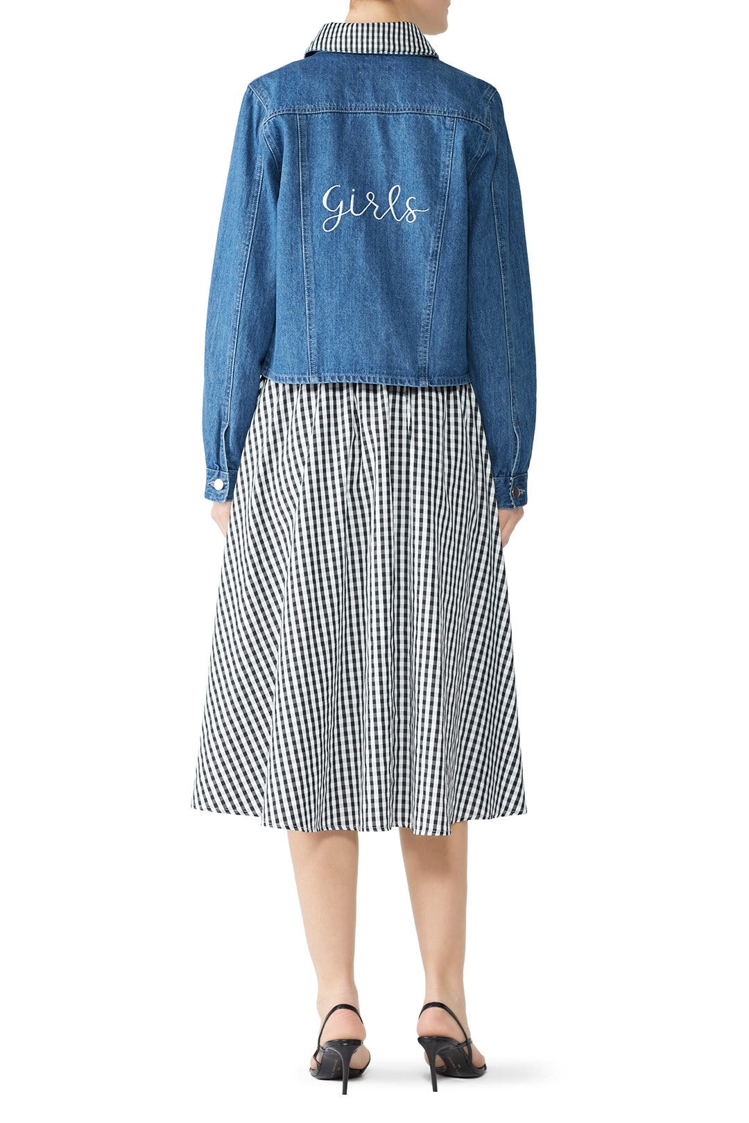 Girls Gingham Denim Jacket by Samantha Sipos 1