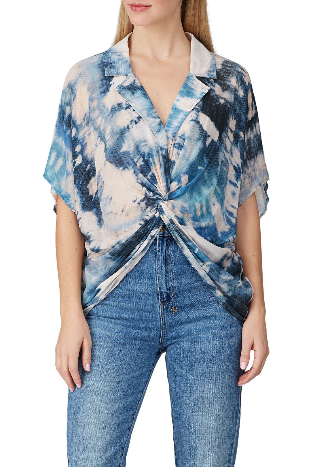 Tie Dye Twist Front Top by Fifteen Twenty 1