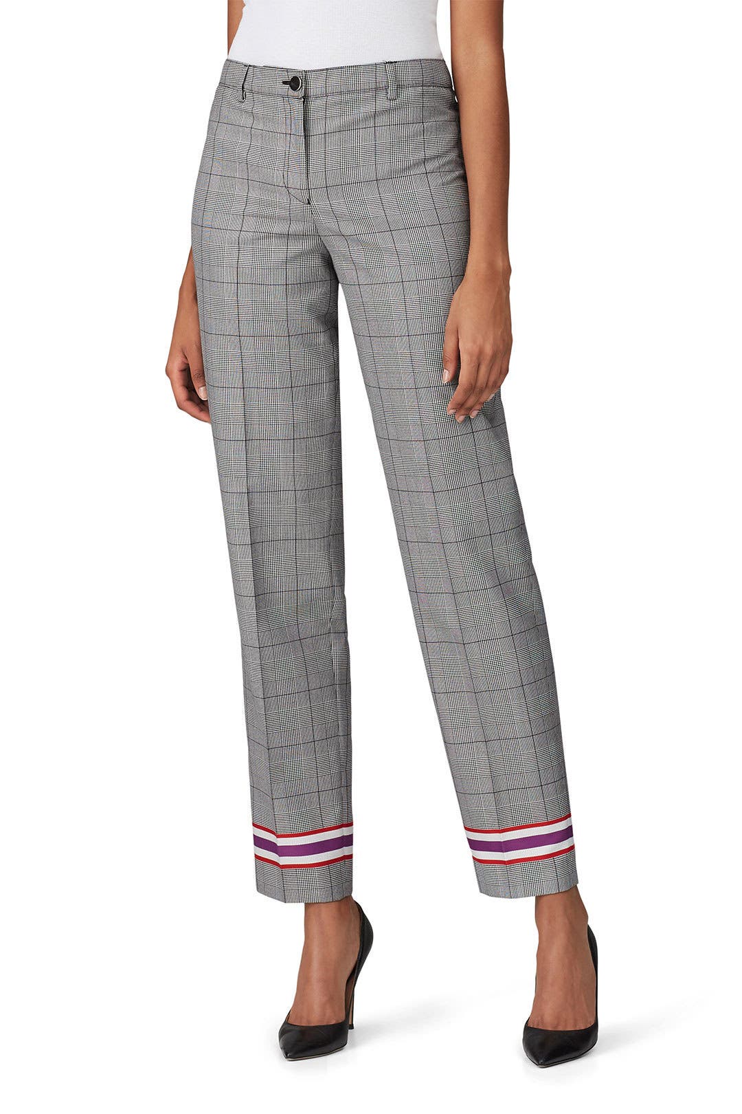 パンツ ARMANI stripe wide straight slacks pants Armani Collezioni Trousers Dress Pants Wide Leg Silk Blend