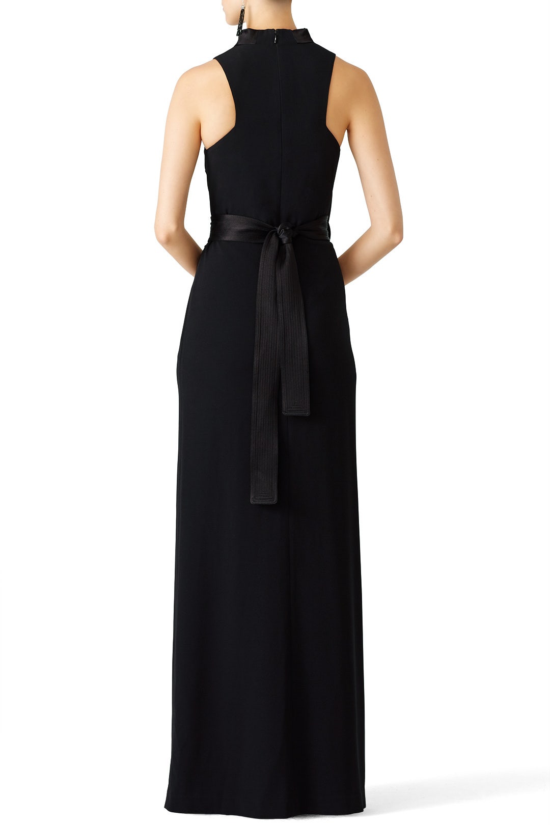 Black Smooth Draped Gown by HALSTON 2