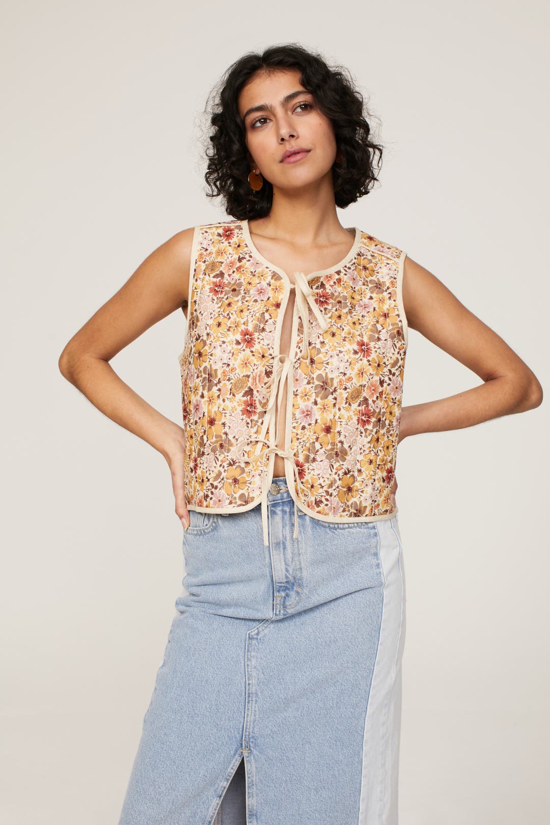 Reversible Tie-Front Vest Top in Flora Field by Madewell | Rent