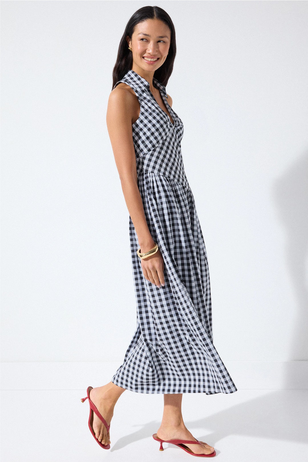 Collared Drop Waist Midi Dress by Ronny Kobo x RTR 2