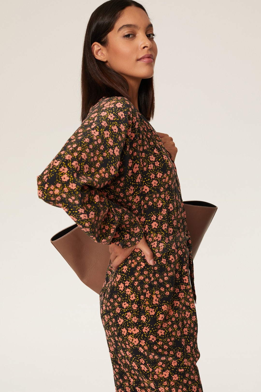 Guitain Floral Wrap Dress by Equipment 1