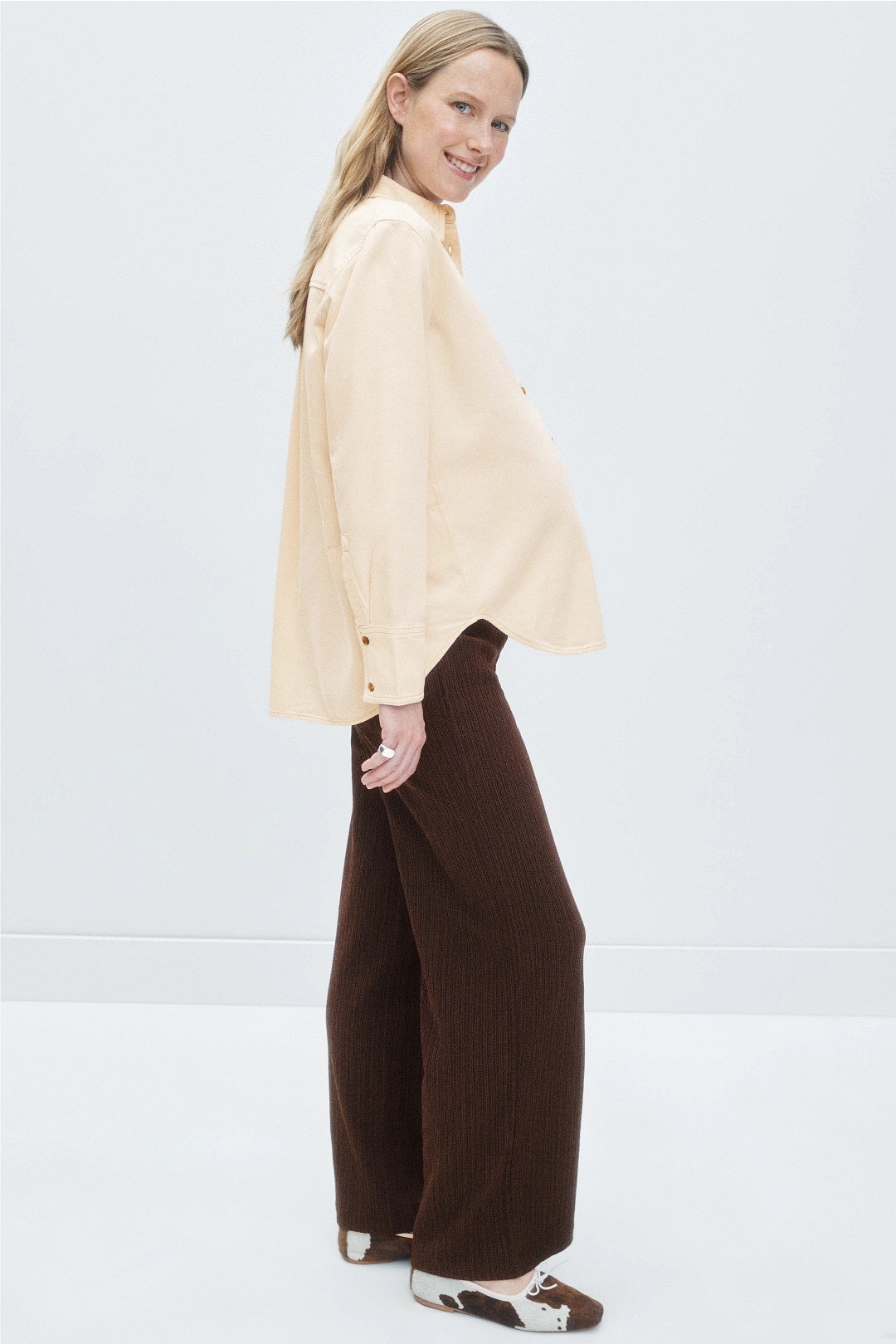 Drapey Denim Boyfriend Shirt by HATCH 1