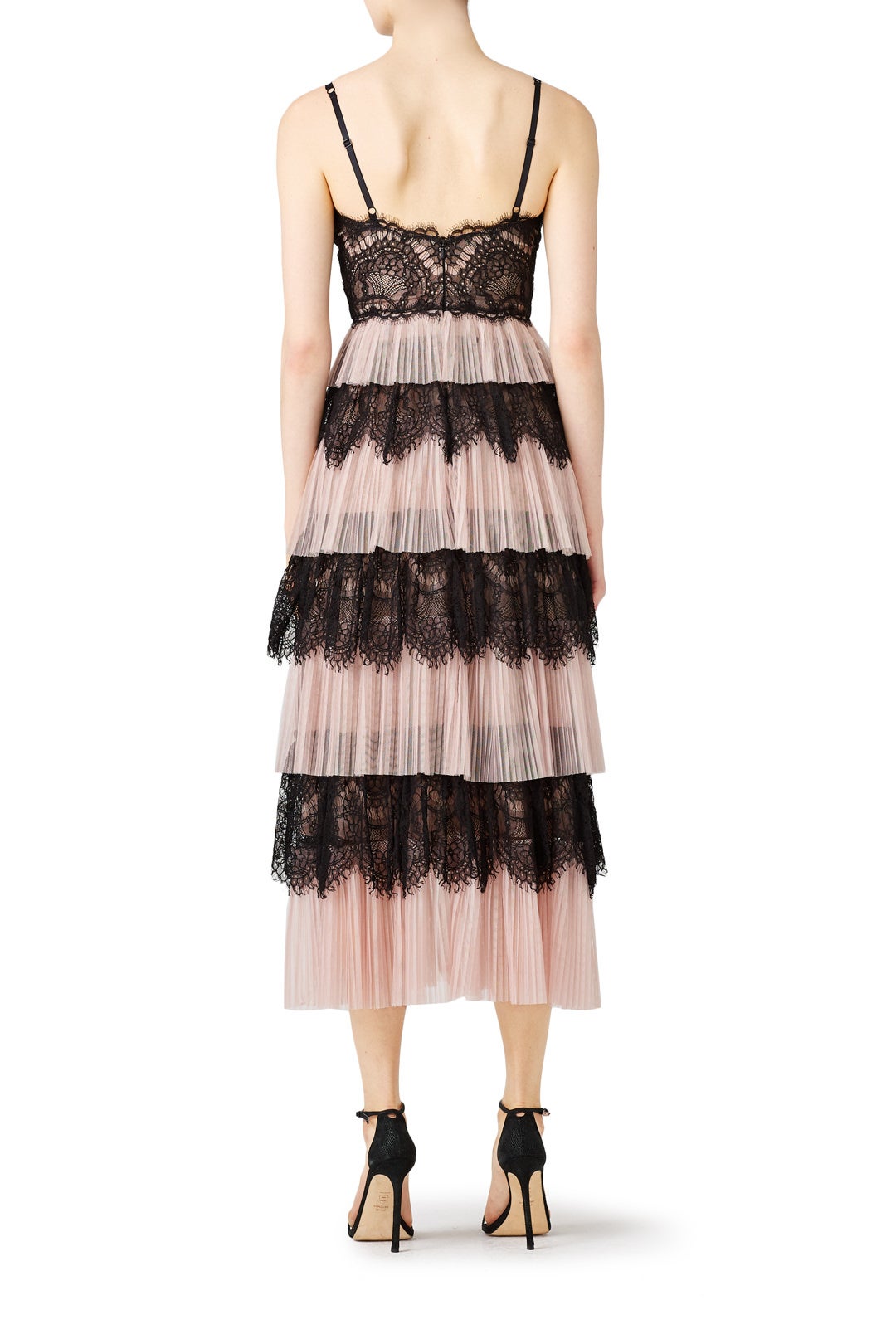 Blush Tiered Tulle Dress by Marchesa Notte 2