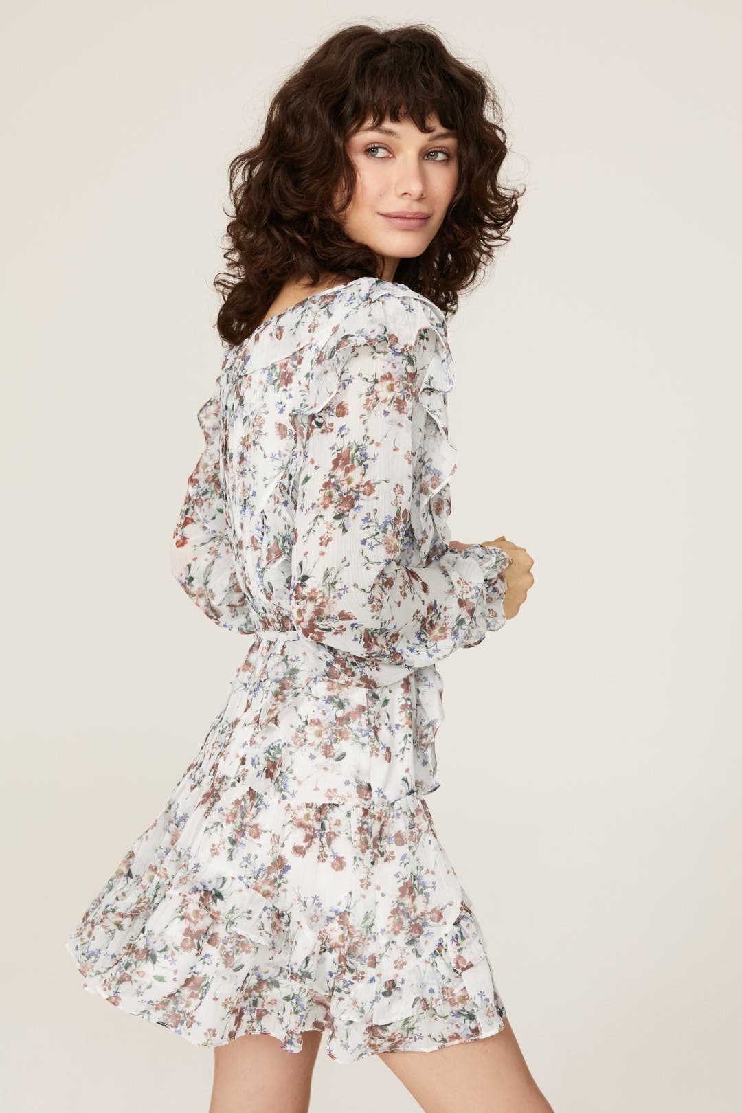 White Ruffle Floral Dress by Marissa Webb x RTR | Rent the
