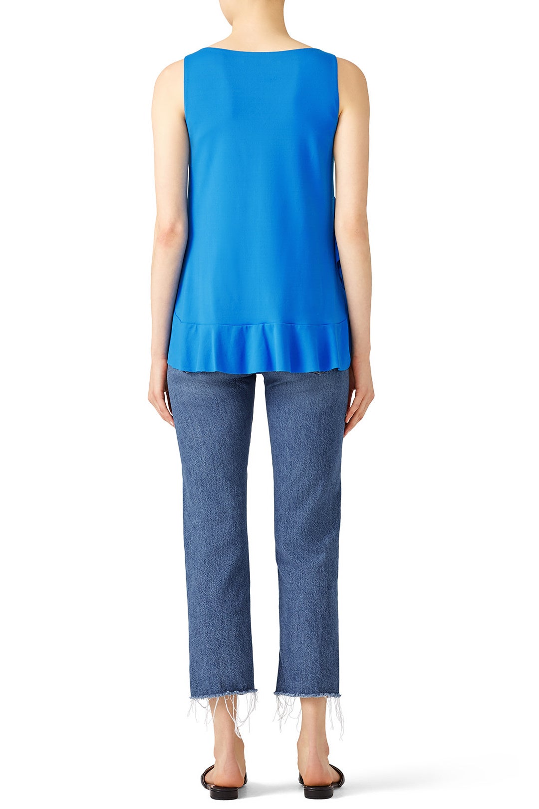 Blue Ruffle Maternity Top by Susana Monaco 1