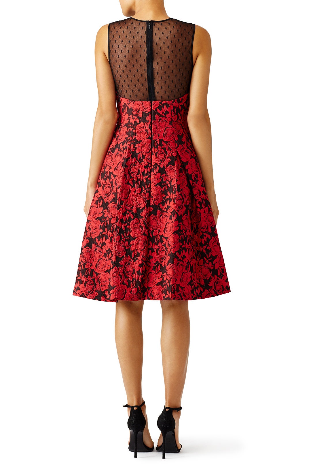 Burning Red Florals Dress  by Carmen Marc Valvo 1