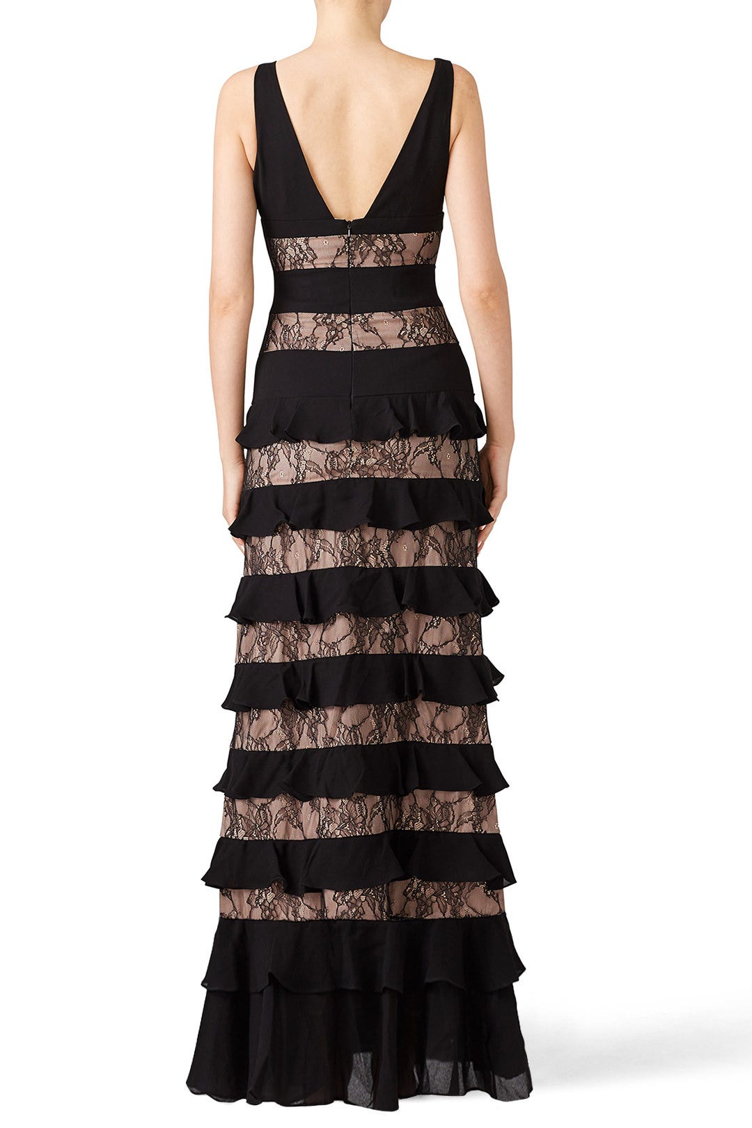 Striped Ruffle Gown by ML Monique Lhuillier 1